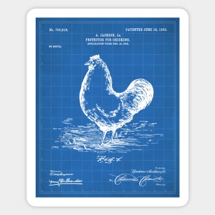 Chicken Hens Patent - Chef Cook Chicken Coop Art - Blueprint Sticker